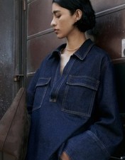 H&M Oversized Denim Pullover Shirt - Women’s Large (UK 14) - New With Tags