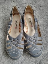Padders grey Delta leather wide fit ladies shoes size 4 /37 EE
