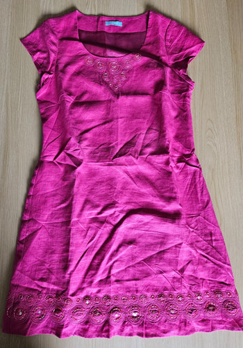 Pink linen dress size 12 - pink,