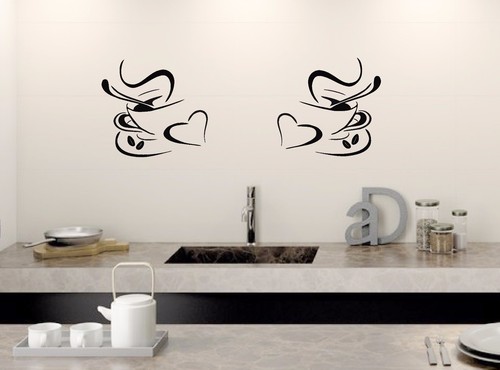 Coffee cups kitchen wall - cups,