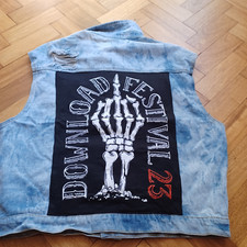 Down load Festival heavy Metal Denim Battle Jacket Vest Sleeveless