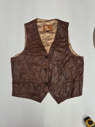 Vintage leather waistcoat - , 38"