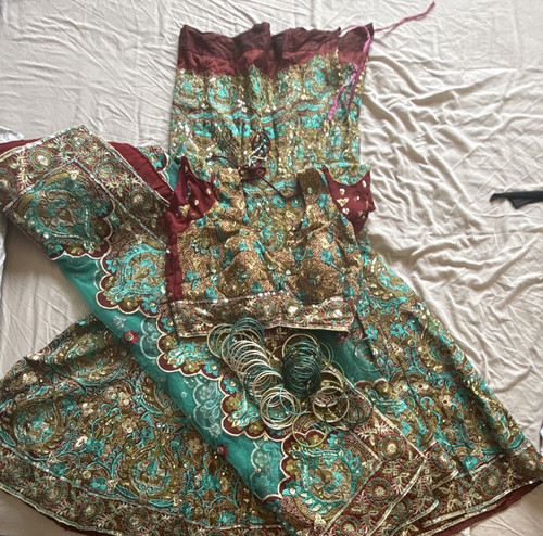 Embroidered multi lehenga set - multi,