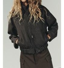 Zara soft bomber jacket brown