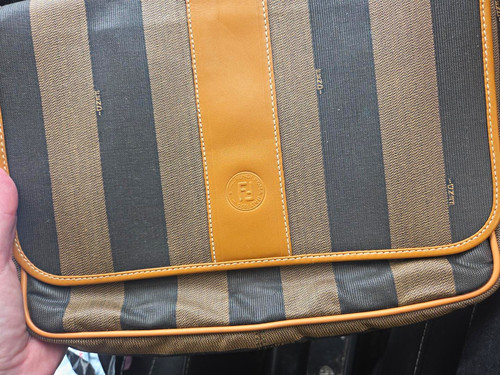 Fendi striped canvas leather - fendi,