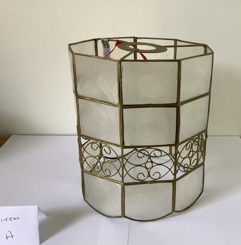 Retro style octagonal capiz - retro,
