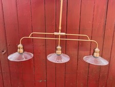 Copper 3 Way Canopy Light - Over Dining Table / Snooker Table - 3 Glass Shades