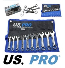 US PRO Tools 10pc Metric Stubby Combination Spanner Wrench Set 10 - 19mm 2202