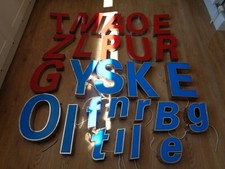  Reclaimed Large 3D Shop Front Industrial Red Blue Metal Light up Letters x