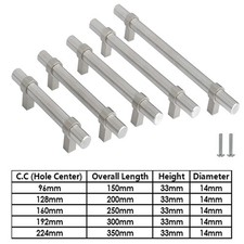Kitchen Door Handles Cabinet Stainless Steel T Bar Handle Drawer Pull Cupboard