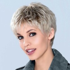 Platinum Blonde Short Wigs for Women Mommy Wig Soft Healthy Synthetic Party Wig