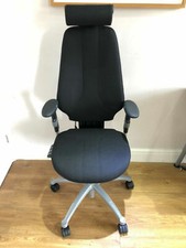 BLACK FABRIC RH400 ERGONOMIC OFFICE CHAIR WITH HEADREST