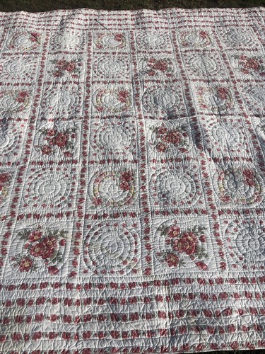 Vintage hand stitched red rose - hand,