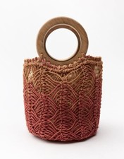 ZARA WOODEN HANDLE JUTE BAG