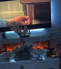 70inch (177) White Wall Mounted Wide Electric Fire 2024