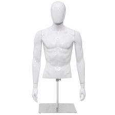 Men Model Half Body Male Manikin 123cm Upper Body Mannequin With Iron Stand