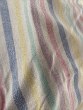 50s 60s Vintage Retro Candy Stripe Cotton Flannel Single Flat Sheet Flannelette