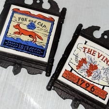 Vtg Set Of 2 Fox & Cap - The