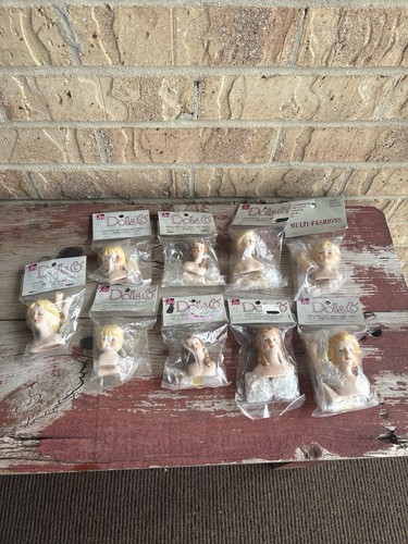 Lot porcelain doll heads - doll,