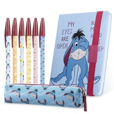 Disney Stationery Set - Eeyore Notebook, Pens & Pencil Case Set