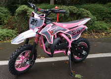 Mini Dirtbike Motorbike Motocross Scrambler Pink   49cc 2 Stroke Petrol Off Road