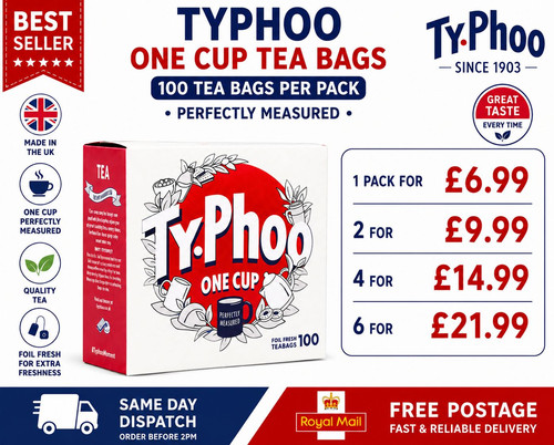 Typhoo one cup tea bags - one,