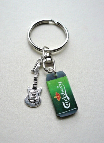 Carlsberg lager can keyring - can,