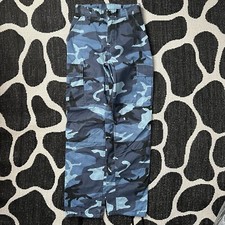 Vintage Rothco Sky Blue Camo Cargo Trousers 25 W 32 L XS Straight Military