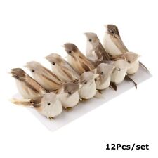 12Pcs Garden Home Cute Fake Birds Artificial Feather Bird Bonsai Decor Crafts