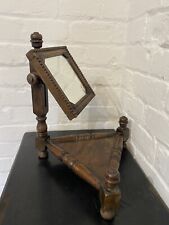 Antique Gents Shaving Toilet Mirror Oak Men’s Bathroom Decorative Table Top
