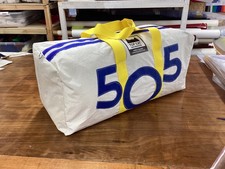 505 dinghy  hold all  kit bag made of up cycled sailcloth custom made unique.