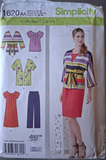 Simplicity pattern 1620 jacket, pants, dress and top sizes 10-18 CUT