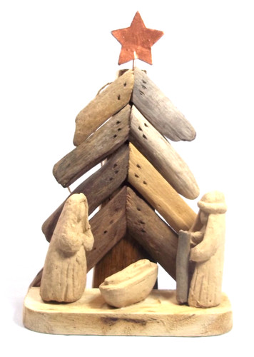 Driftwood nativity tree - driftwood,