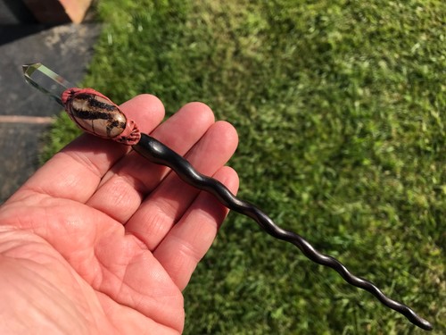 Rosewood crystal wand - wand,, 21