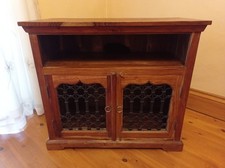 TV Cabinet Sheesham Solid Hardwood 8O0mm Wide In Superb Condition Nottingham 