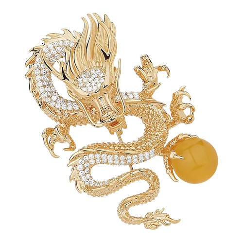 Chinese dragon brooch pin zinc - chinese,