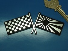 Crossed Chequered & Japan Flag