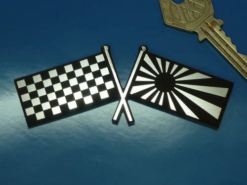 Crossed chequered japan flag - chequered,