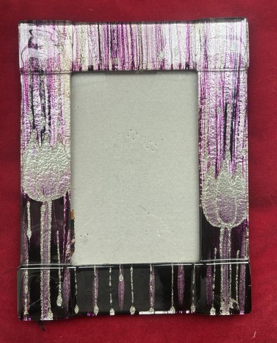 Purple silver glass vertical - glass,