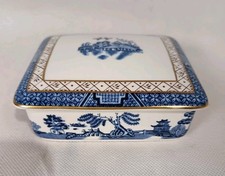 Royal Doulton 1981 Booths 'Real Old Willow' Bone China Lidded Trinket Dish
