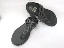 Fitflop Bumble Black Toe Post Sandals Flip Flops Size UK 6 Supercomff Good Used