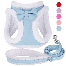 Warm fleece small dog harness - small,