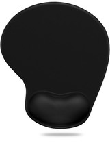Mouse Mat BLACK ANTI-SLIP COMFORT MOUSE PAD MAT WITH GEL FOAM REST WRIST SUPPORT
