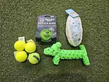 Spunky Pup Flash & Glow Floating Ball Sportspet Squeaky Balls & Rope Chew Toy