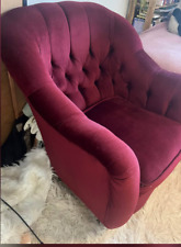 Velvet burgundy armchair art deco