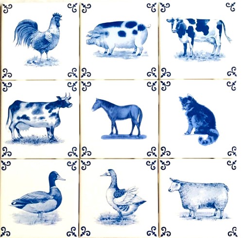 Farm animals blue - farm,