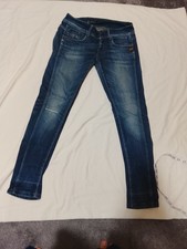 Used Ladies G-Star Raw Denin Stretch Jeans Size 28 Length 30, Defects See Photos