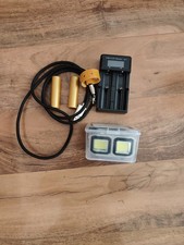   Bright Head Torch Headlight LED USB Headlamp, charger and 2 batteries 