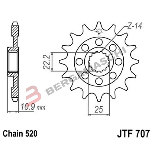 Sprocket 707 z15 aprilia - jt,