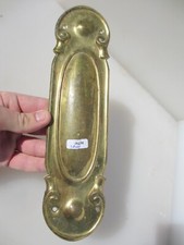 Edwardian Brass Finger Plate Push Door Handle Nouveau Antique Vintage 1905